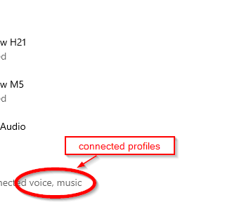 Bluetooth settings in Windows 10